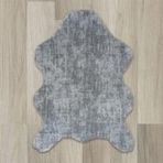 Balat Halı Kalın Açık Gri Peluş Yumuşak Post Halı 100x140
