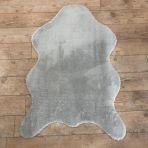 Balat Halı Kalın Açık Gri Peluş Yumuşak Post Halı 80x120