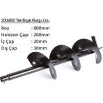 Balatlı Tek Bıçak Toprak Burgu Ucu 200 x 800 mm