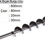 Balatlı Tek Bıçak Toprak Burgu Ucu 8cm