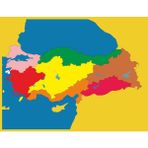Balatoyz Montessori Türkiye Bölgeler Haritası Kontrol Kartı - Renkli