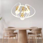 Balca 4'Lu Beyaz Gold 3 Renkli 84 Watt Ledli Kelebek Led Avize Top Avize Modern Oturma Odasi, Koridor, Salon Led Avize