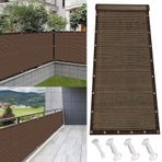 Balconywithout Drilling 40 x 420 cm, UV koruması, güneş ve rüzgar bariyeri, dış mekan bahçe perdesi, kablo bağlı, kahverengi, teras ve balkon için ideal