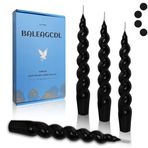 BALEAGCDL Kısa Konik Mumlar Siyah Spiral Mum Çubukları Dumansız 7,5 İnç Kokusuz Bükülmüş Mum El Yapımı Konik Mumlar Ev Isınma Hediyesi için 4 Parça Romantik Akşam Yemeği Dekoru