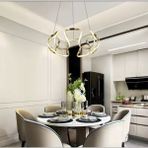 Balen Modern Sarkıt Ledli Gold Avize Salon Mutfak Hol 3 Renk Modlu Avize - 1BW-Beyaz