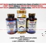 Balen Omega 3 Balık Yağı+çörekotu Yağı+kalsiyum Magnezyum Çinko