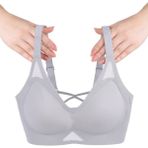 Balensiz Push Up Dikişsiz Çıkarılabilir Pedli Nefes Alan Sporcu Sütyen - Bebe Mavisi - 80B