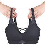 Balensiz Push Up Dikişsiz Çıkarılabilir Pedli Nefes Alan Sporcu Sütyen - Siyah - 90B