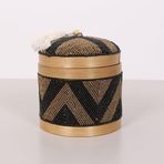 Bali Boncuklu Bambu Saklama Kutusu M 15x17 cm