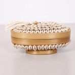 Bali Deniz Kabuklu Bambu Oval Saklama Kutusu 20x12 x10 cm