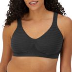 Bali Kadın Kablosuz Sütyen, Comfort Revolution Dikişsiz Tişört Sütyen, ComfortFlex Fit, Nem Emici, Siyah Çizgili, 3XL