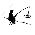 Balık Avlayan Adam Sticker 17cm