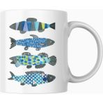 Balık Baskılı Kupa Bardak Hediyelik Şık Çay Kahve Kupası Coffee Mug - Standart