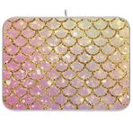 Balık Pulları Pembe Bulaşık Kurutma Matı Mutfak Tezgahı Mikrofiber Emici Kurutma Pedi 45 x 60 cm Koruyucu Matlar Bulaşıklık