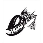 Balık Sticker 16X15CM - 30 x 15 - Siyah