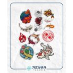 Balık Stikcer Set-2 13 Parça Telefon, Tablet, Defter, Laptop Sticker