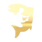 Balık Ve Balıkçı Sticker 17X17 Cm Gold