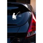 Balıkçı Oto Stickerı – Balık Tutma Temalı - Araba Motor Oto Sticker 15x13cm