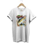 Balıkçılık Avcılık Olta ile Balık Tutmak Sazlık Alabalık Levrek Baskılı Pamuk Regular Fit T-Shirt - Beyaz - XL