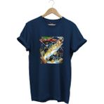 Balıkçılık Avcılık Olta ile Balık Tutmak Sazlık Alabalık Levrek Baskılı Pamuk Regular Fit T-Shirt - Lacivert - 2XL