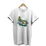 Balıkçılık Levrek Balığı ve Teknede Olta Ile Balık Tutmak %100 Pamuk Regular Fit T-Shirt - 3XL - Beyaz