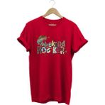 Balıkçılık Wekeend Hooker Yazı Baskılı Balık ve Olta Takımı Desenli %100 Pamuk Regular Fit T-Shirt - Kırmızı