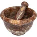 Balıkesir Taşı Doğal Mermer Havan ve Tokmak – El Yapımı, 2 Boy Seçenekli (Büyük 12X8 Cm, Orta 9x6 Cm)