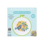BALIM ÖRGÜ EVİ Kanaviçe Kit Nakış Seti Neşeli Kuşlar Plastik Kasnaklı 19 cm