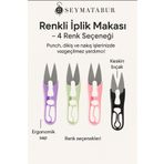 BALIM ÖRGÜ EVİ Renkli İplik Makası 4'lü Set Punch dikiş nakış kanaviçe İplik temizleme makası
