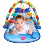 Balina Bebek Piyanolu Oyun Halısı - Müzikli Tekme Piyanosu, Karın Üstü Aktivite, Emekleme Gelişimi, Dikkat Geliştirici Aktivite Merkezi, Dönebilir Piyano, 0-3-6-9-12 Aylık Bebek Oyun Matı