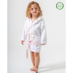 Balinalı Bornoz Beyaz-Pembe - 1 - 2 Yaş