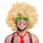 Balinco 280 g XXL Afroperuk saç başlığı peruk siyah afro peruk saç peruğu karnaval siyah, beyaz, sarışın, kırmızı, turkuaz, yeşil, pembe (sarışın)