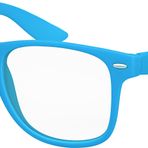 Balinco Nerd Güneş Gözlüğü Şeffaf Camlı Mat Kauçuk Retro Vintage Unisex Gözlük Yaylı Menteşeli, Açık mavi, Ölçü Birimi