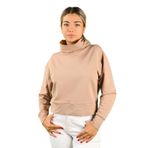 Balins Kadın 2 İplik Degaje Yaka Sweatshirt Açık Kahve XL