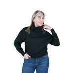 Balins Kadın 2 İplik Degaje Yaka Sweatshirt Siyah XS