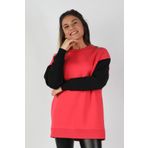 Balins Kadın Kolları Renkli Sweatshirt Nar XL