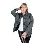 Balins Kadın Oversize Kot Ceket 2L/6420 Siyah Effect XS