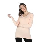 Balins Kadın Viskon Uzun Kollu Tişört Somon - XS