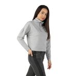 Balins Kadın Yarım Balıkçı Yarasa Kol Sweatshirt Gri XS