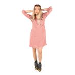 Balins Keten Midi Elbise Pembe - S