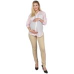 Balins Slim Fit 5 Cepli Micro Ribana Kumaş Bej Renk Hamile Pantolon