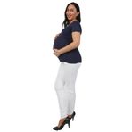Balins Slim Fit 5 Cepli Micro Ribana Kumaş Beyaz Renk Hamile Pantolon