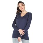 Balins Viskon Uzun Kollu Lacivert Kadın T-shirt