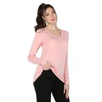 Balins Viskon Uzun Kollu Pembe Kadın T-shirt