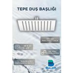 BALİOR Banyo Kare Slim Tepe Duş Başlığı 25x25 Paslanmaz Çelik