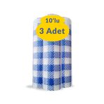 Balkan 3 Paket Mavi Masa Örtüsü Su Ve Yağ Geçirmez (1 RULO 10'LUDUR) - 100x120cm Kullan At Kağıt