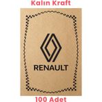 Balkan Kraft 120 gr Renault Oto Paspas Kağıdı 100 Adet - Kalın Fluting Kağıt 35 x 50 cm Katlanabilir Özellik - Siyah - Kahverengi