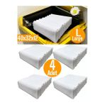 Balkan Room 4 Adet Beyaz Akordiyon Tipi Large 8 Gözlü Çekmece İçi Düzenleyici Dolap Organizer Seti 40x32x12 cm