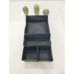 Balkan Room 4'lü Siyah Çekmece Içi Düzenleyici Organizer Set - Çok Amaçlı Dolap Içi Kutu Seti