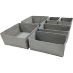 Balkan Room 6'lı Gri Çekmece Içi Düzenleyici Organizer Set - Çok Amaçlı Dolap Içi Kutu Seti
